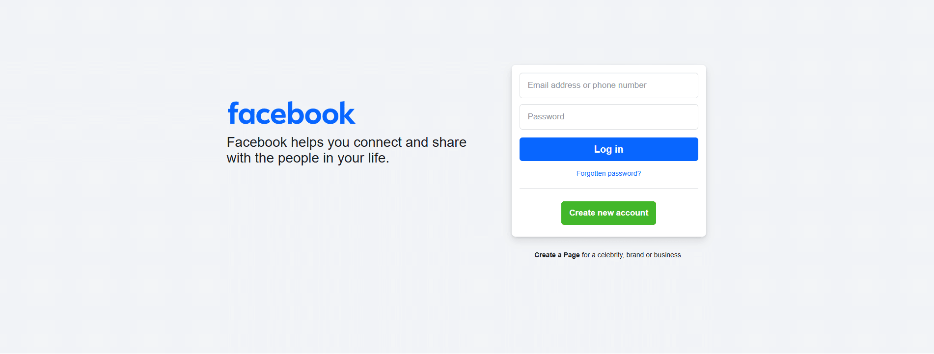 facebook login