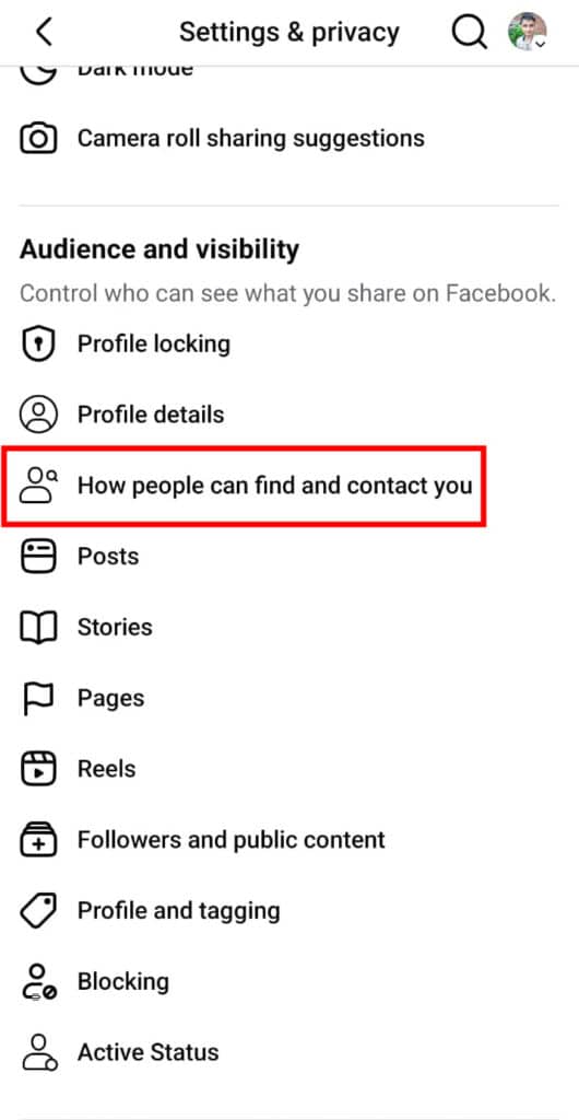 click on the How people can find you and contact you