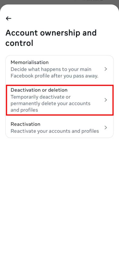 deactivation and deletion