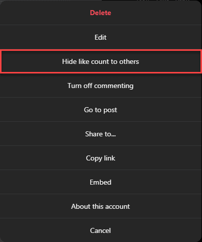 hide like count to others