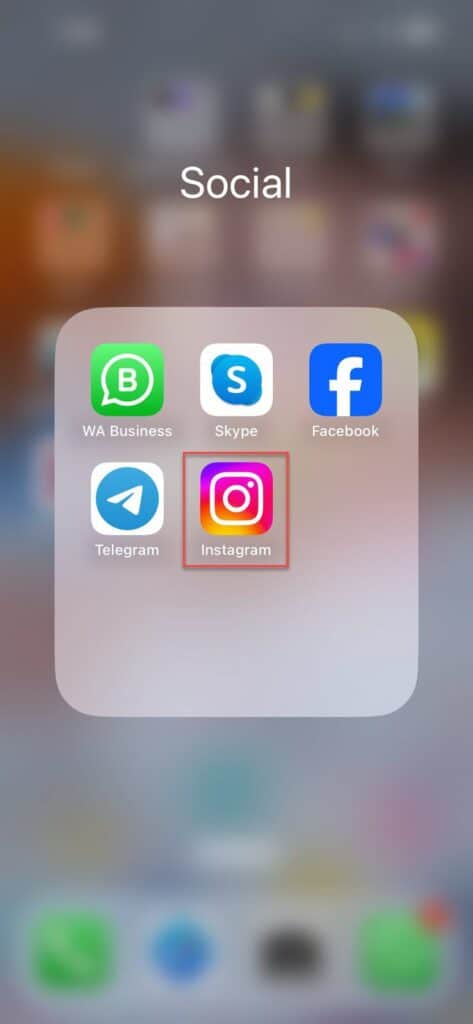 open Instagram app