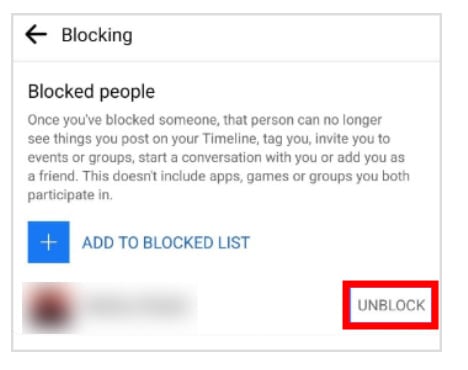 again click on the unblock option