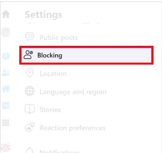 click on the blocking option